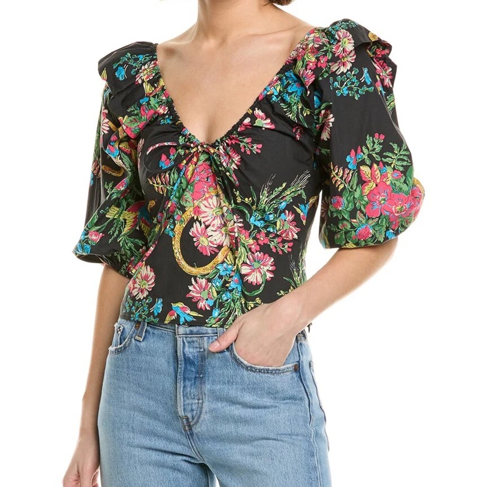 MOTHER Sweet Talker puff sleeve top size small